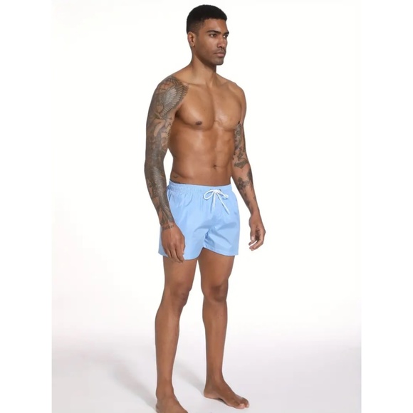 BNWT Men's Isabelle LaRue Light Sky Blue Bitcoin Swim Shorts - Picture 5 of 9